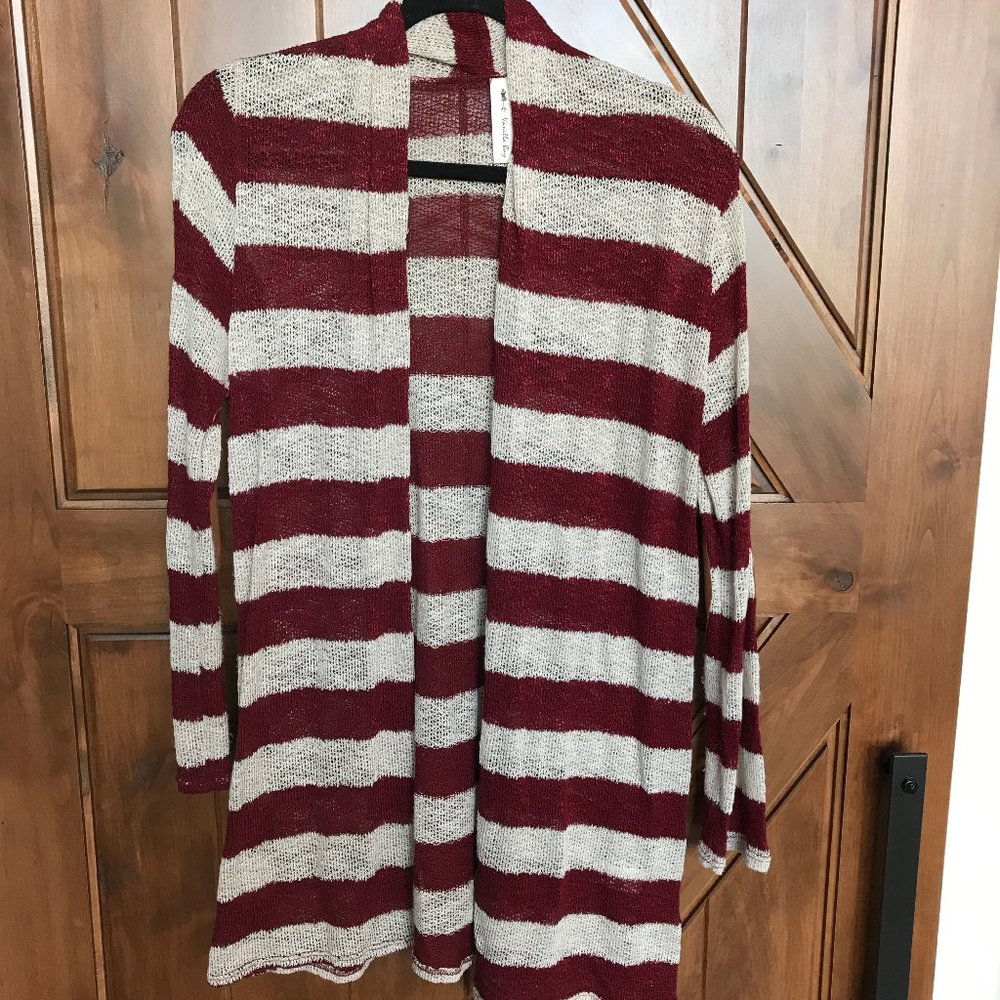 Lightweight Knit Cardigan with Faux Leather Elbows